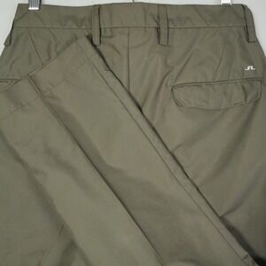 J.Lindeberg Men's Golf Pants Chinos Khaki Slim Fit Flat Front Olive‎ Size 30x29